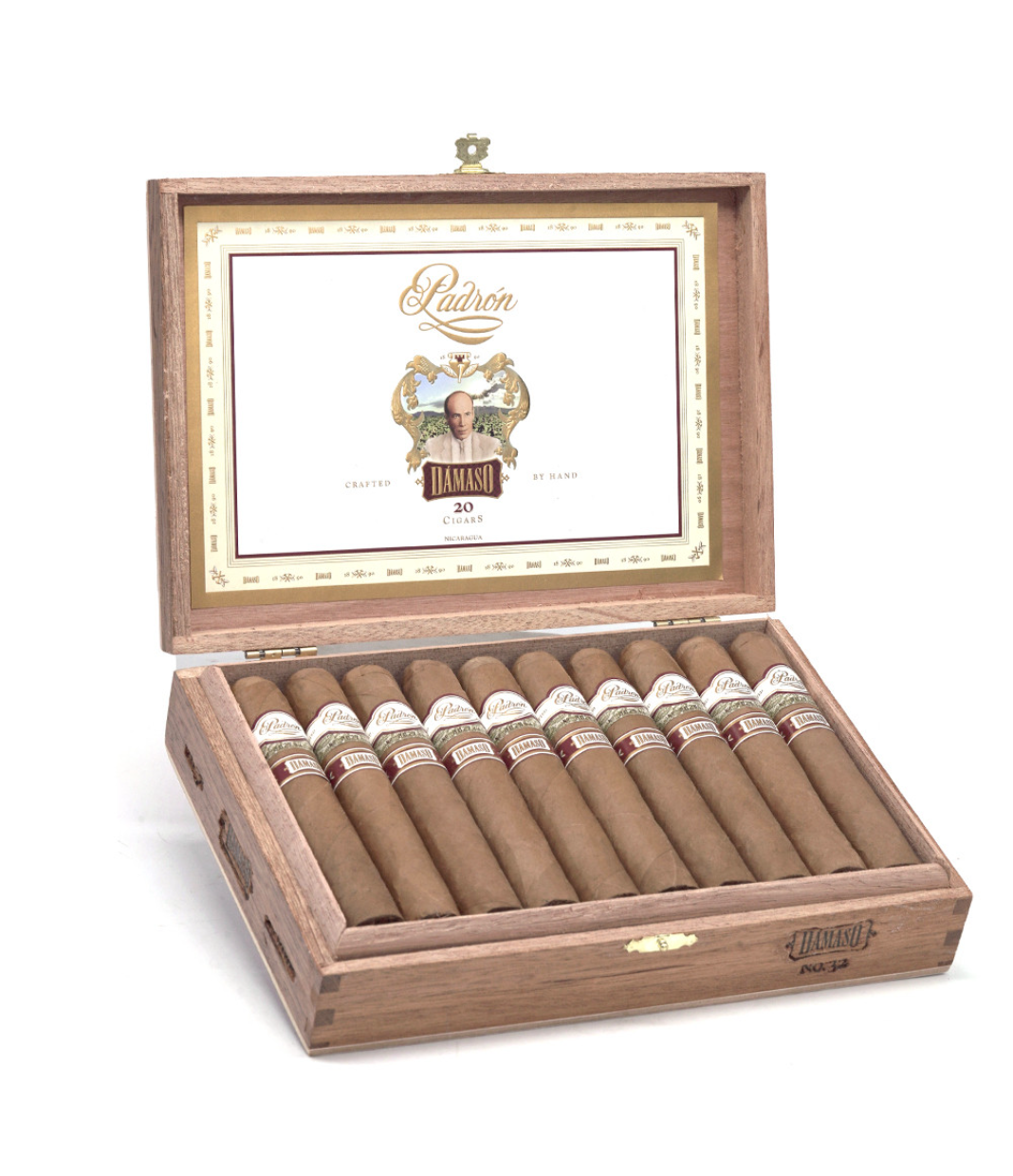 Padron Damaso No. 32 Cigar Box of 20 close-up from AuCigars, premium Cuban cigar