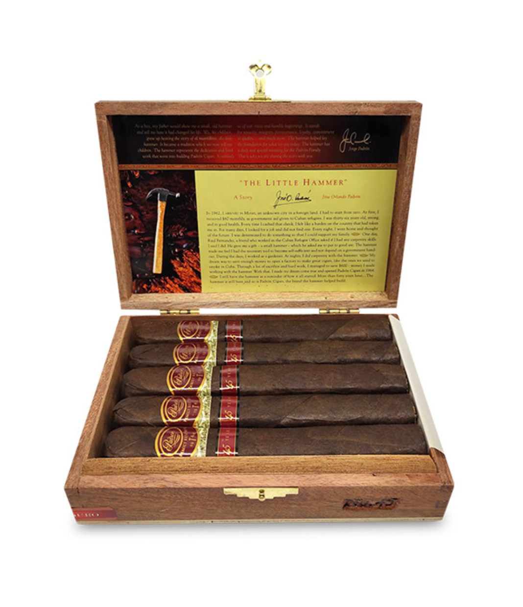 Padron Family Reserve No. 45 Maduro Cigar Box of 10 close-up from AuCigars, premium Cuban cigar