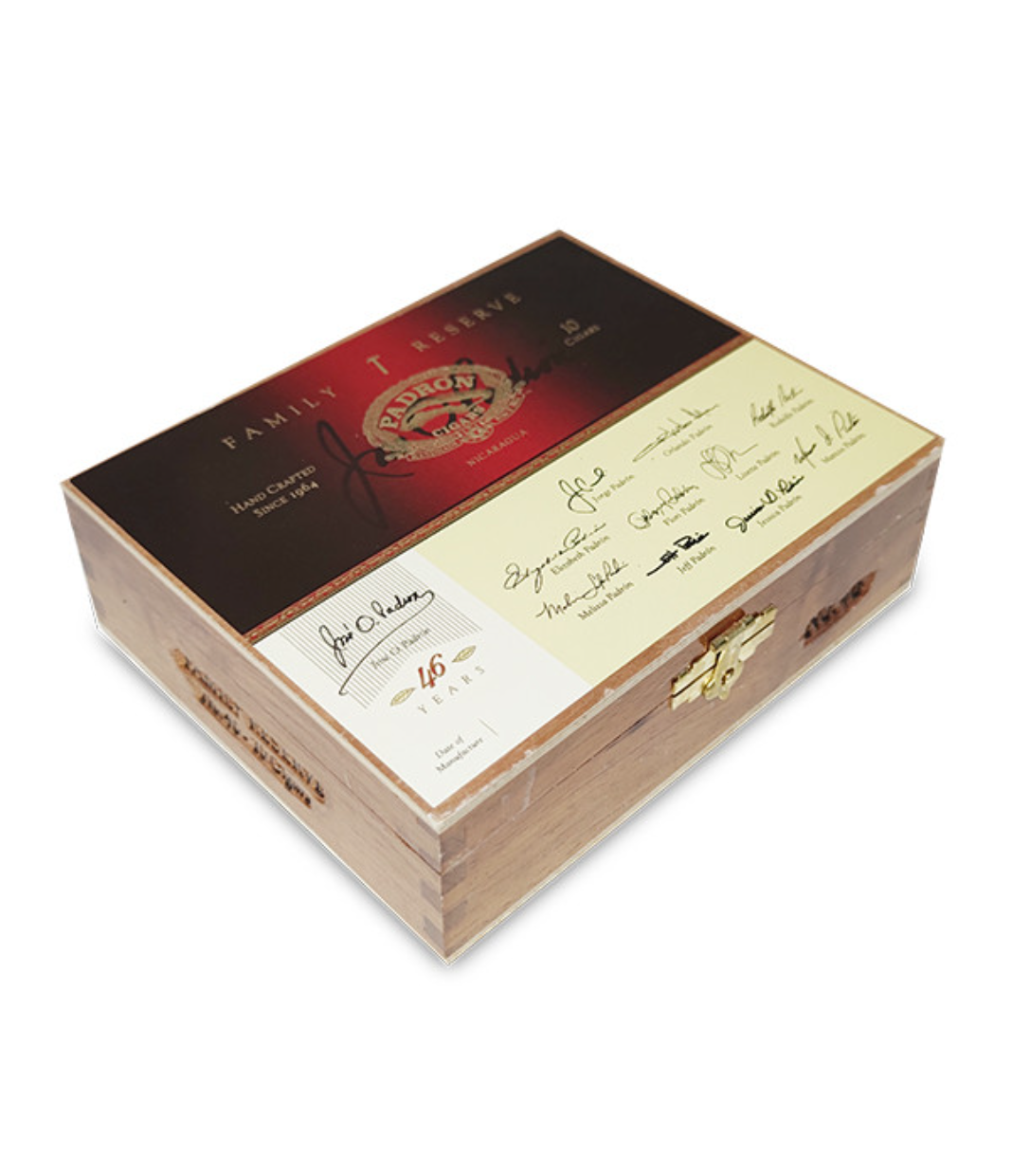 Padron Family Reserve No. 46 Cigar Box View 2 from AuCigars, premium Cuban cigar
