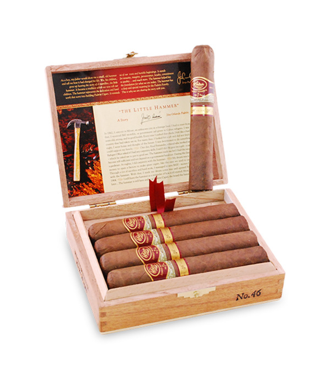 Padron Family Reserve No. 46 Cigar Box of 10 close-up from AuCigars, premium Cuban cigar