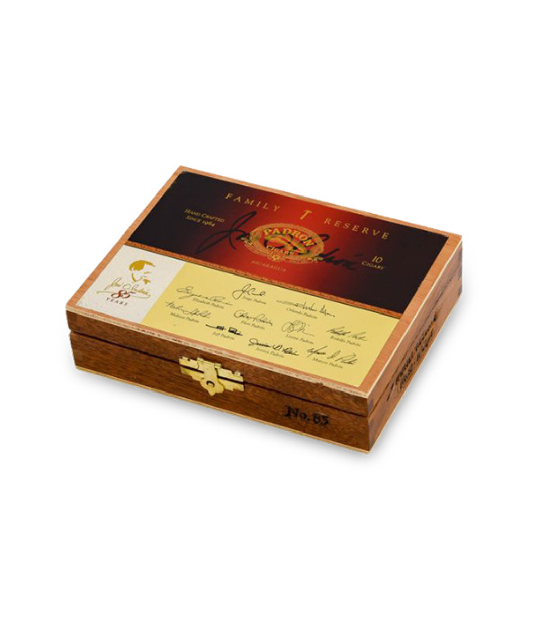 Padron Family Reserve No. 85 Cigar Box View 2 from AuCigars, premium Cuban cigar