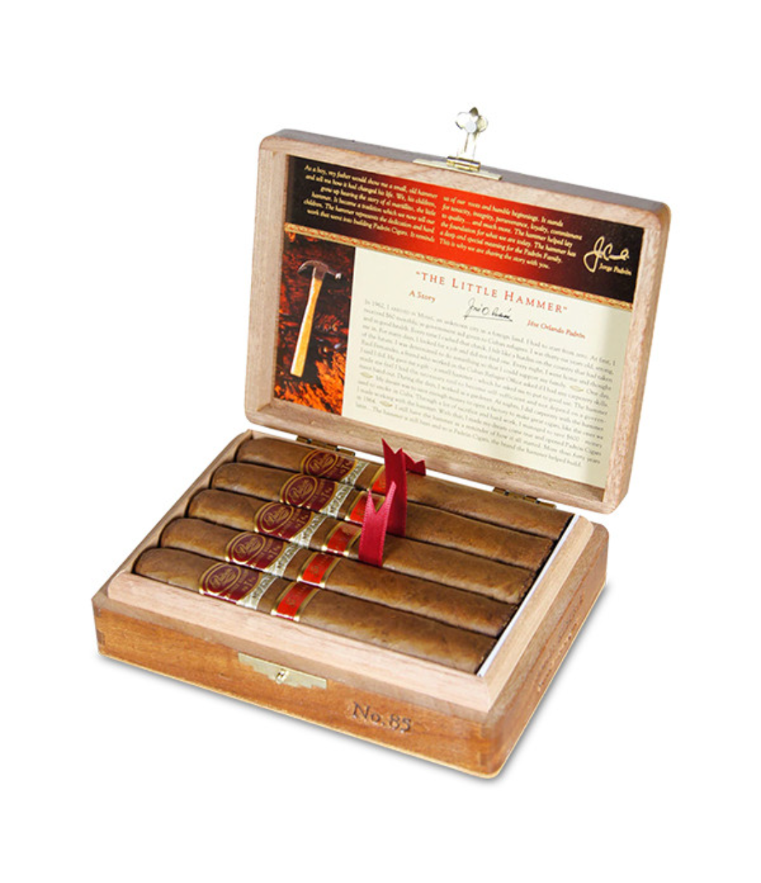 Padron Family Reserve No. 85 Cigar Box of 10 close-up from AuCigars, premium Cuban cigar