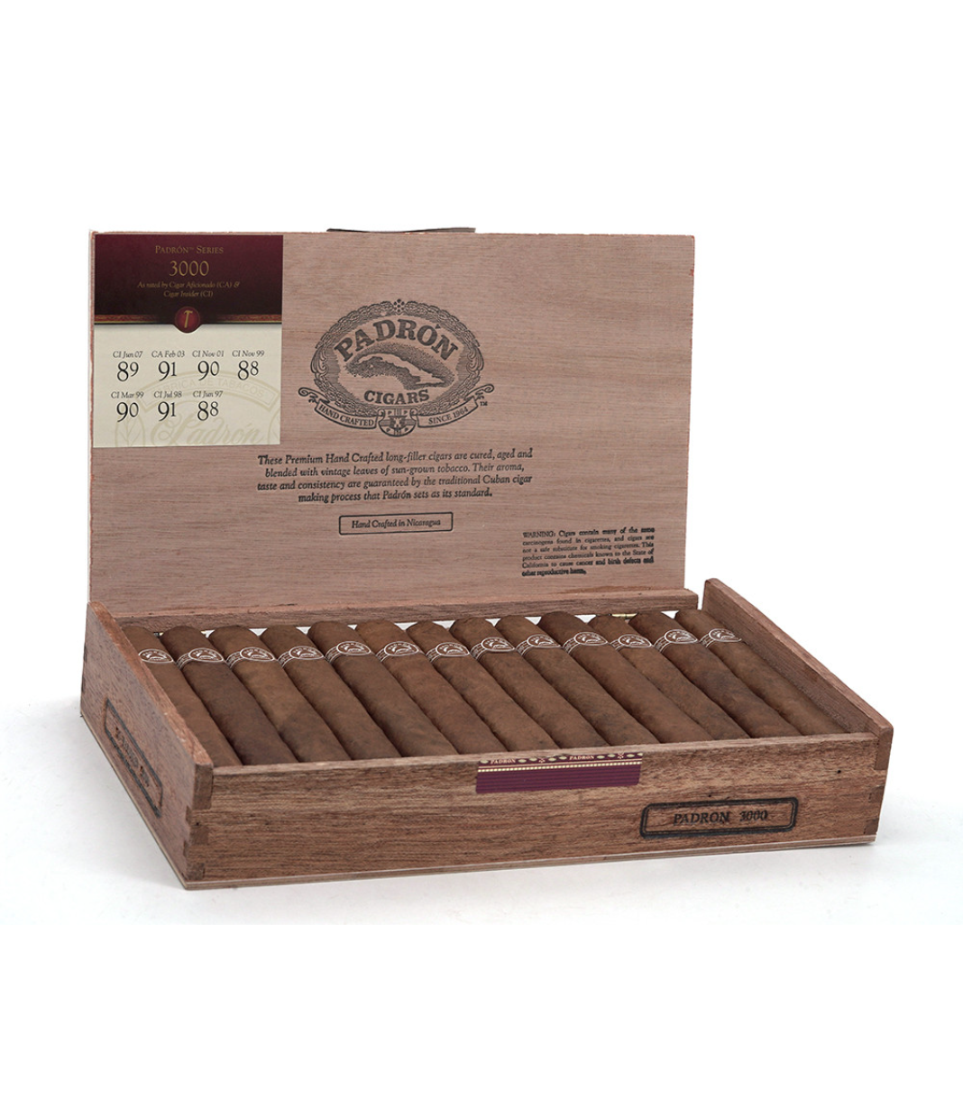 Padron Series 3000 Cigar Box of 26 close-up from AuCigars, premium Cuban cigar
