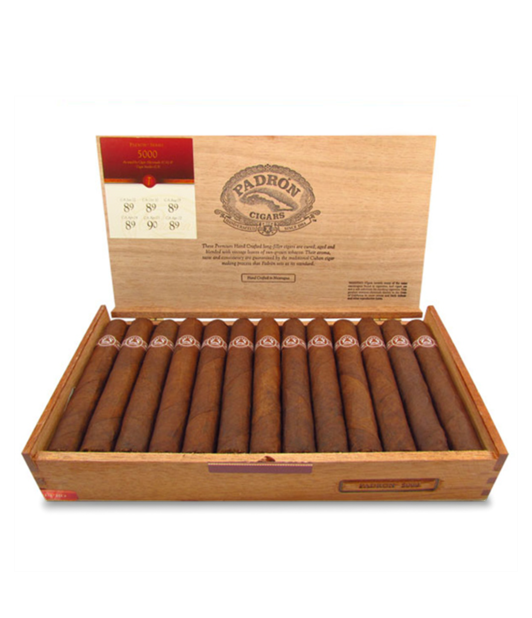 Padron Series 5000 Cigar Box of 26 close-up from AuCigars, premium Cuban cigar