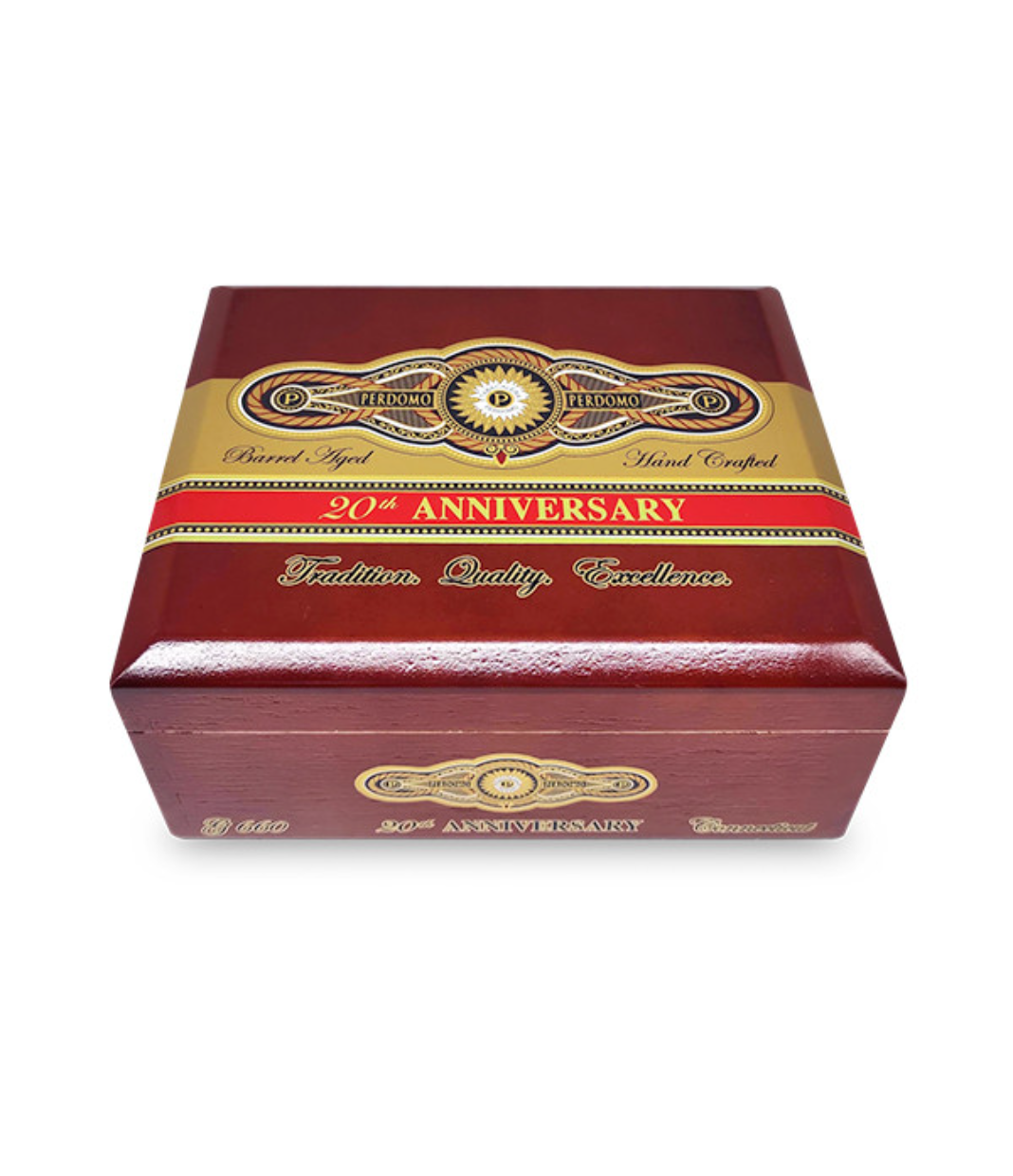 Perdomo 20th Anniversary Connecticut Gordo Cigar Box View 2 from AuCigars, premium Cuban cigar