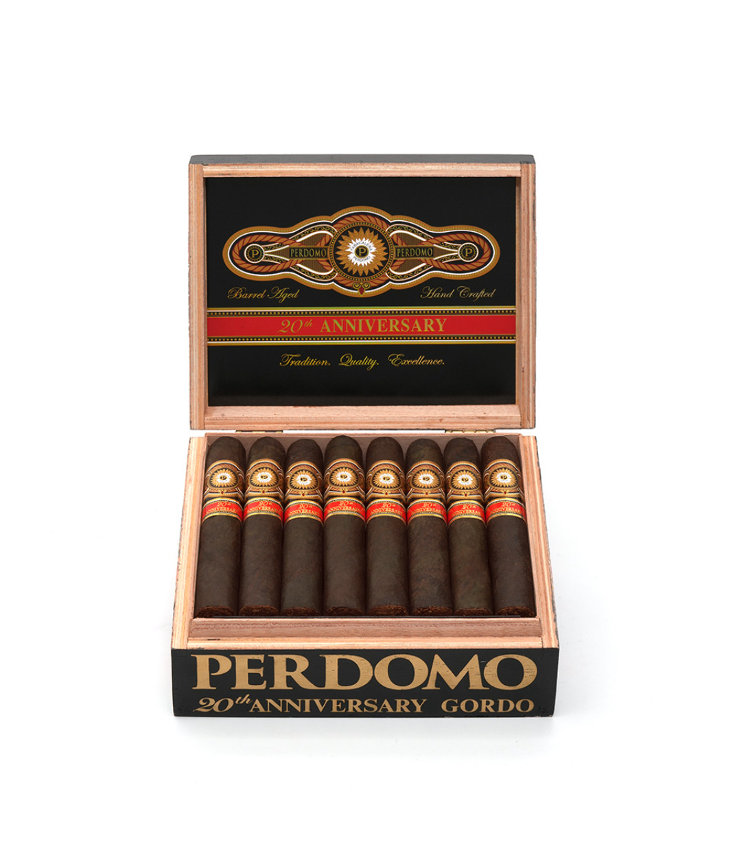 Perdomo 20th Anniversary Maduro Gordo Cigar Box View 2 from AuCigars, premium Cuban cigar