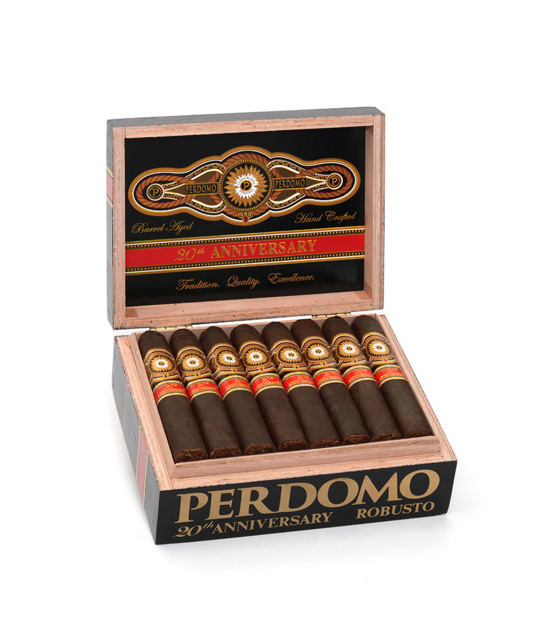 Perdomo 20th Anniversary Maduro R556 Cigar Box View 2 from AuCigars, premium Cuban cigar