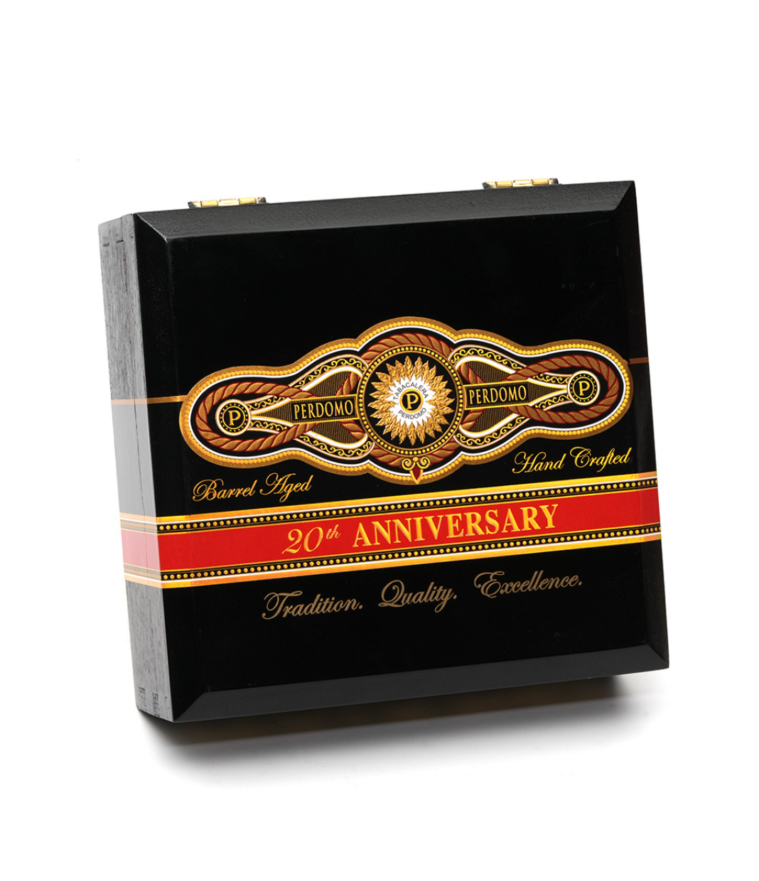 Perdomo 20th Anniversary Maduro Torpedo T6554 Cigar Box View 3 from AuCigars, premium Cuban cigar