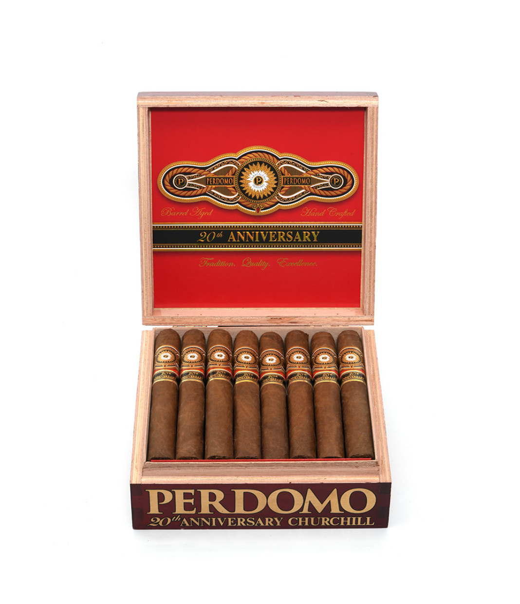Perdomo 20th Anniversary Sun Grown Churchill Cigar Box View 2 from AuCigars, premium Cuban cigar