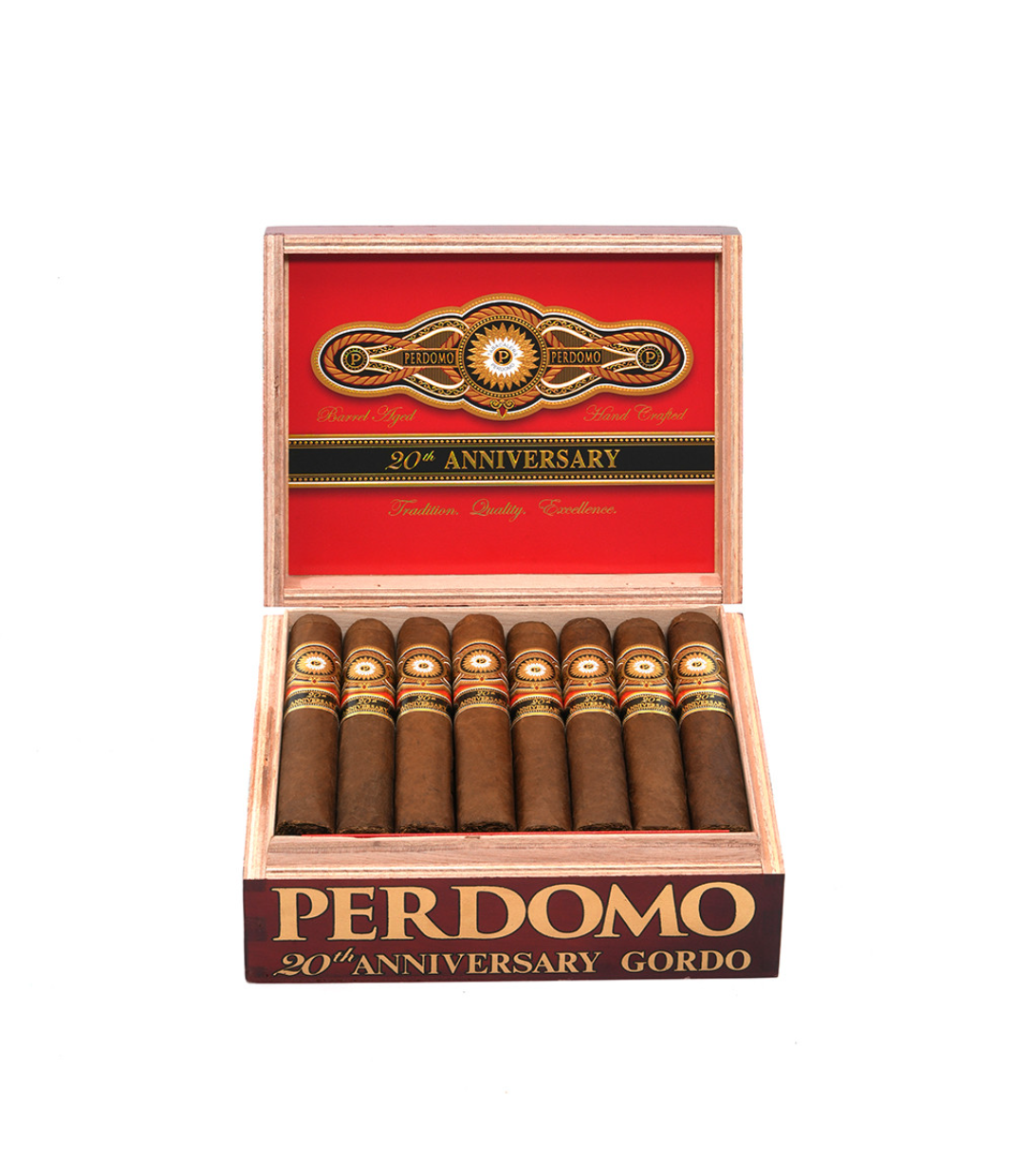 Perdomo 20th Anniversary Sun Grown Gordo Cigar Box View 2 from AuCigars, premium Cuban cigar