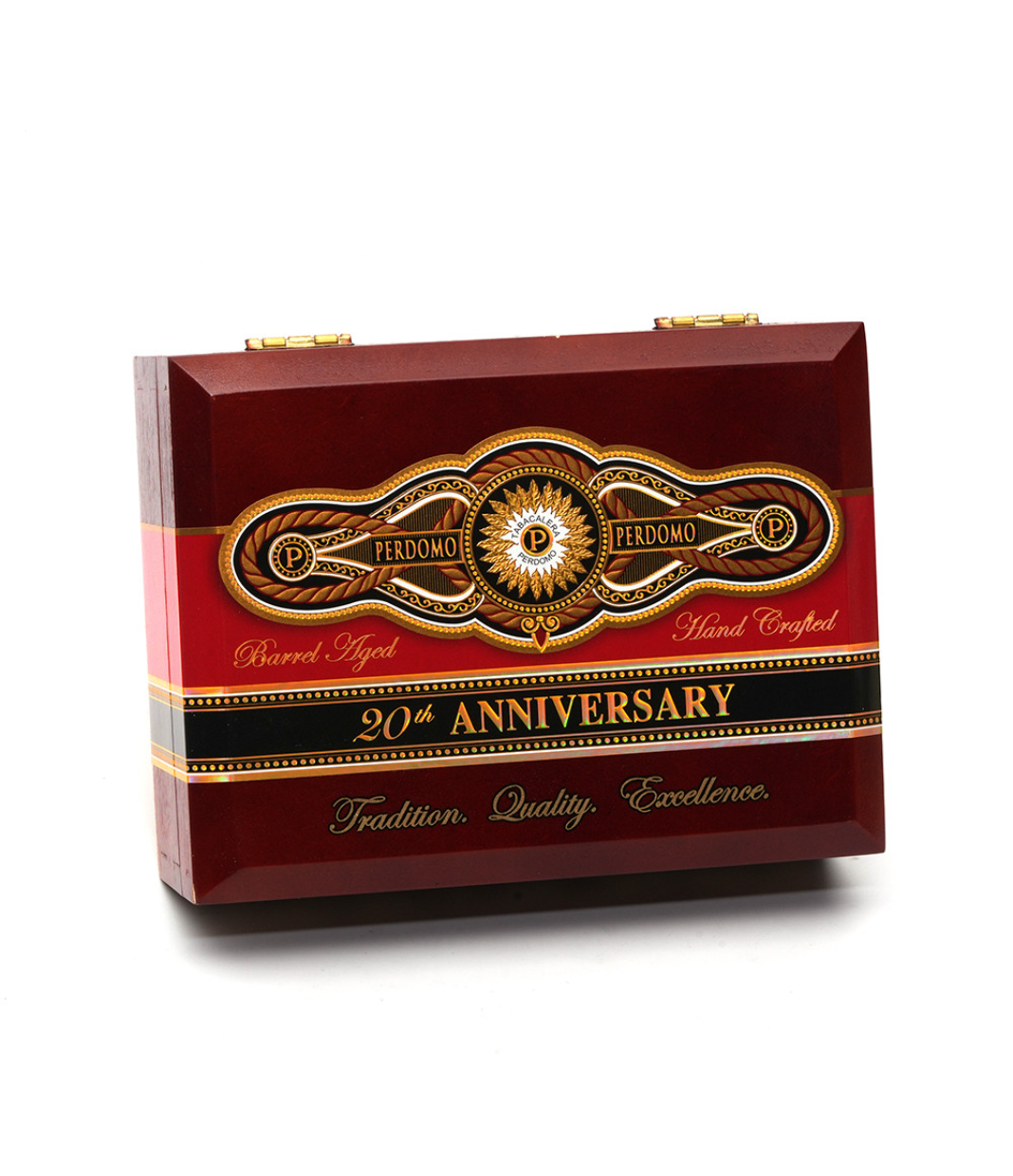 Perdomo 20th Anniversary Sun Grown Robusto R556 Cigar Box View 3 from AuCigars, premium Cuban cigar