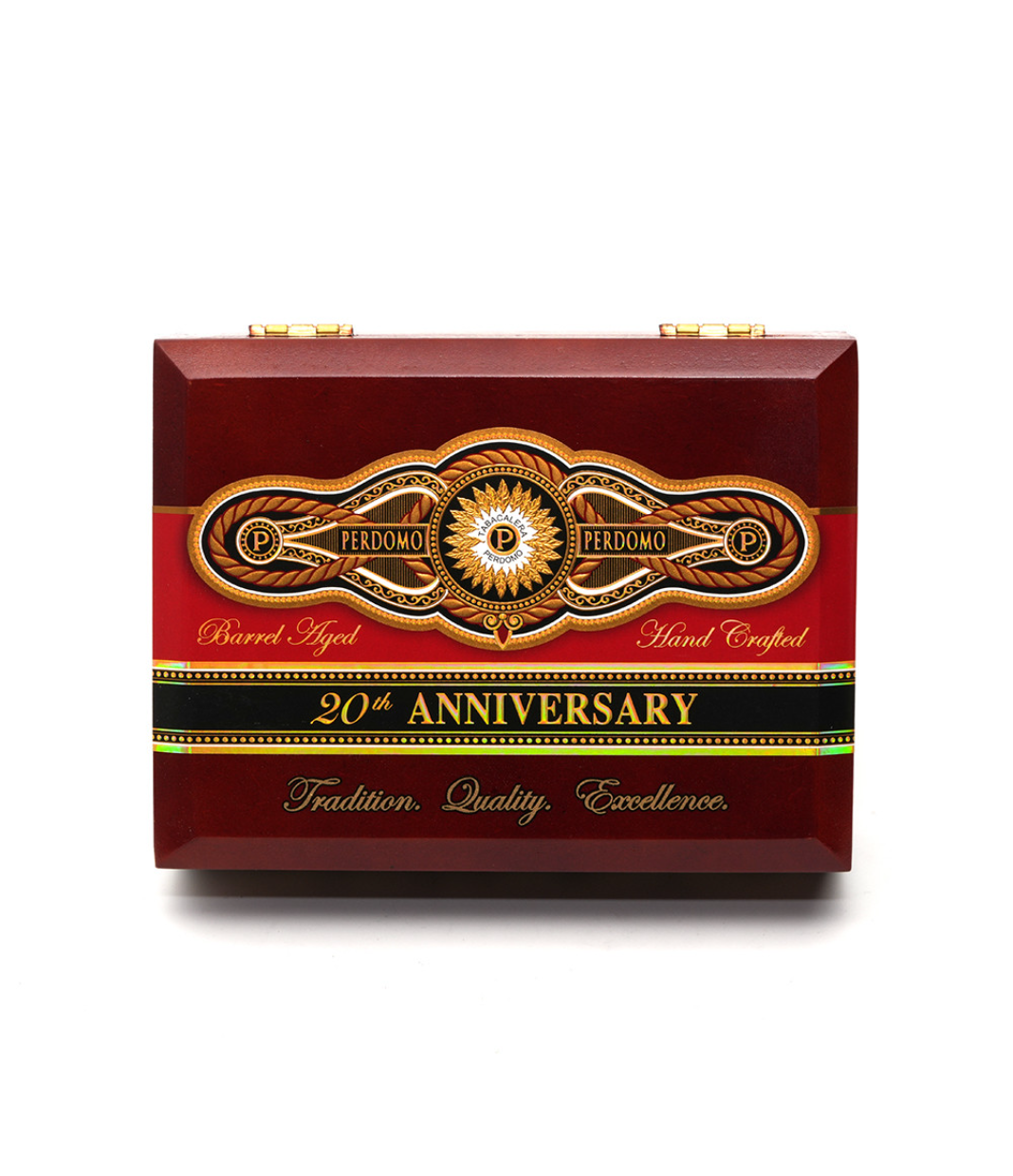 Perdomo 20th Anniversary Sun Grown Robusto R556 Cigar Box View 4 from AuCigars, premium Cuban cigar