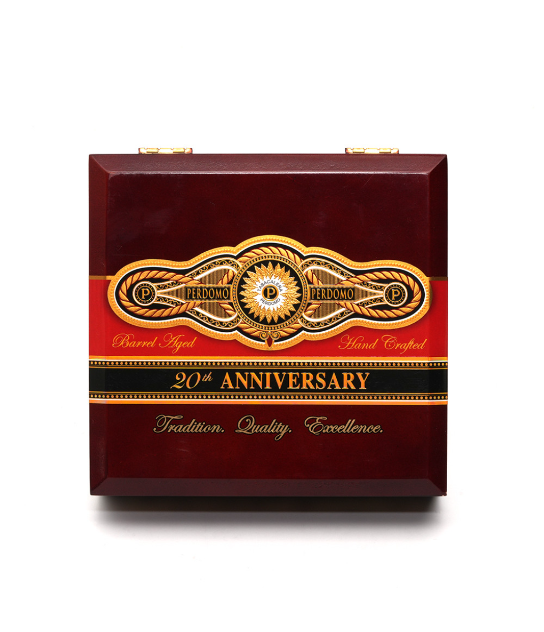 Perdomo 20th Anniversary Sun Grown Torpedo T6554 Cigar Box View 4 from AuCigars, premium Cuban cigar