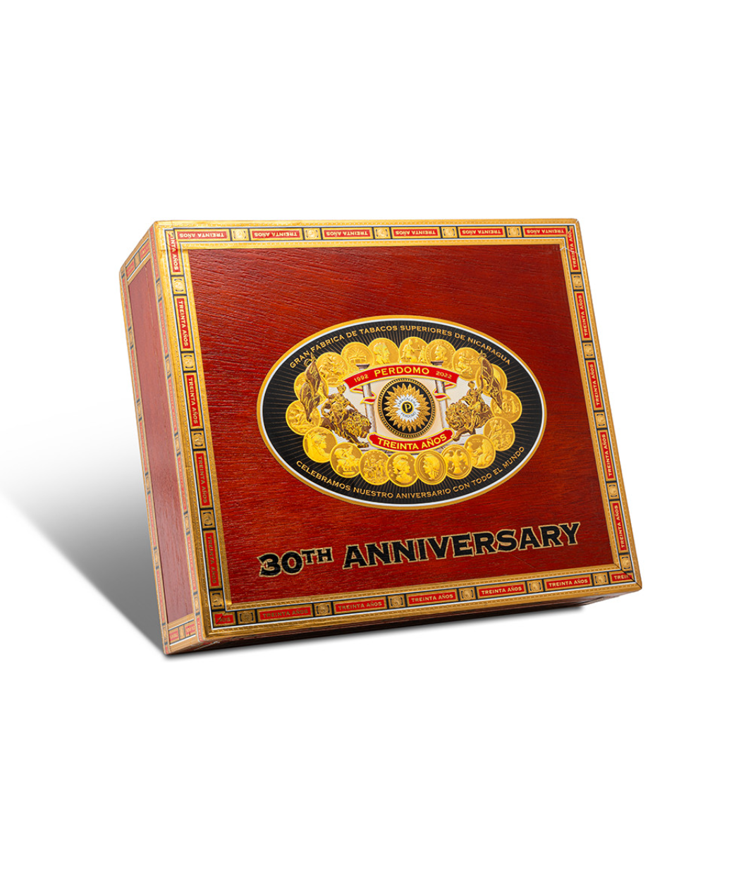 Perdomo 30th Anniversary Connecticut Box-Pressed Churchill Cigar Box View 3 from AuCigars, premium Cuban cigar