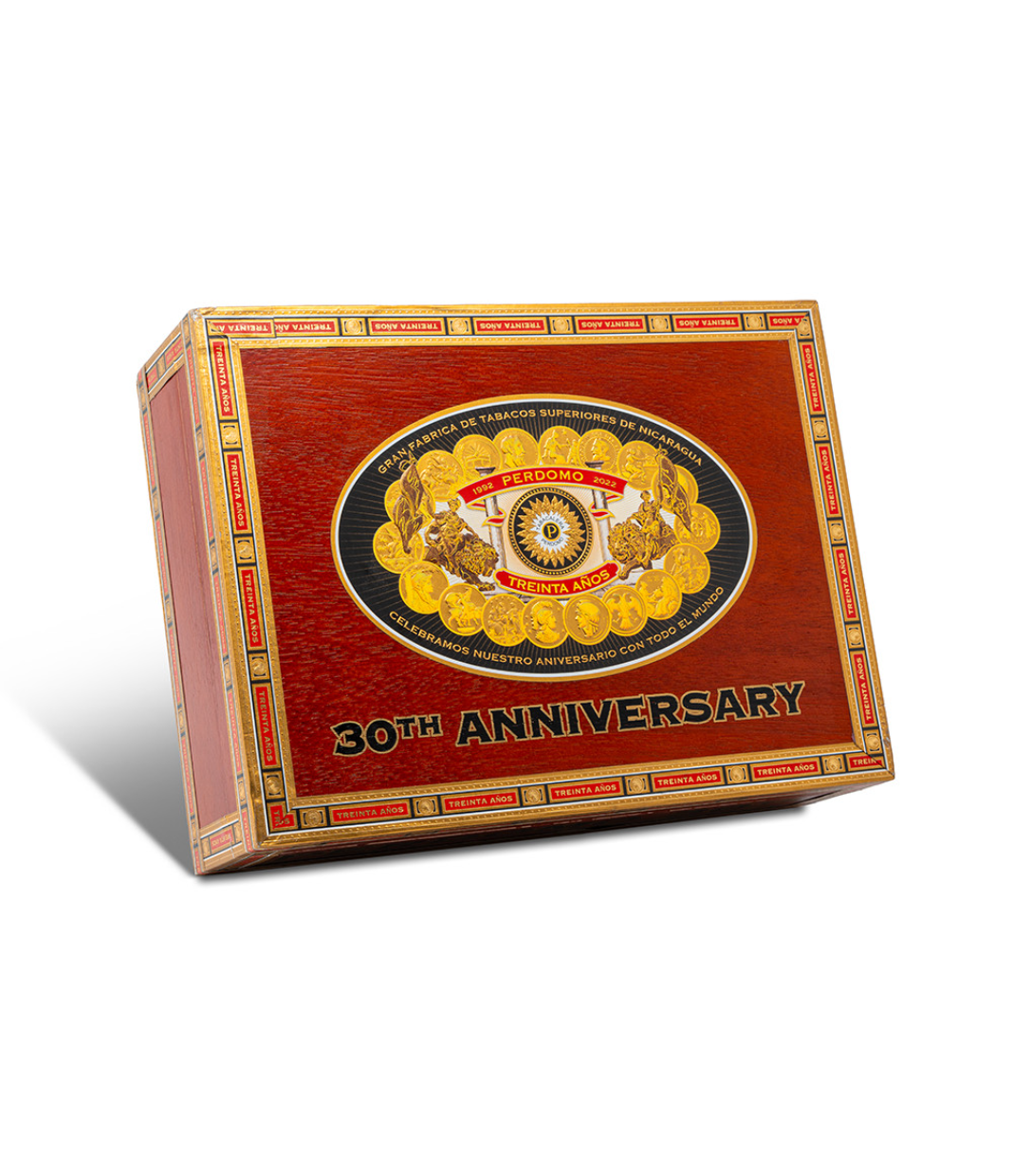 Perdomo 30th Anniversary Connecticut Box-Pressed Epicure Cigar Box View 3 from AuCigars, premium Cuban cigar