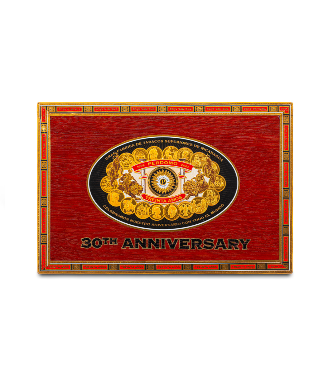 Perdomo 30th Anniversary Connecticut Box-Pressed Gordo Cigar Box View 4 from AuCigars, premium Cuban cigar