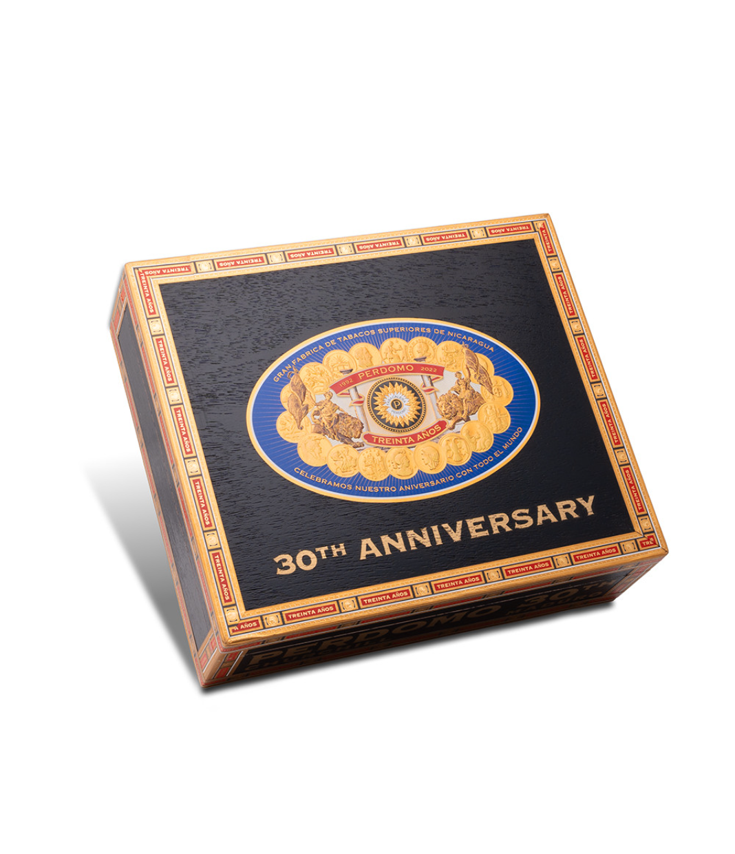 Perdomo 30th Anniversary Maduro Box-Pressed Churchill Cigar Box View 3 from AuCigars, premium Cuban cigar