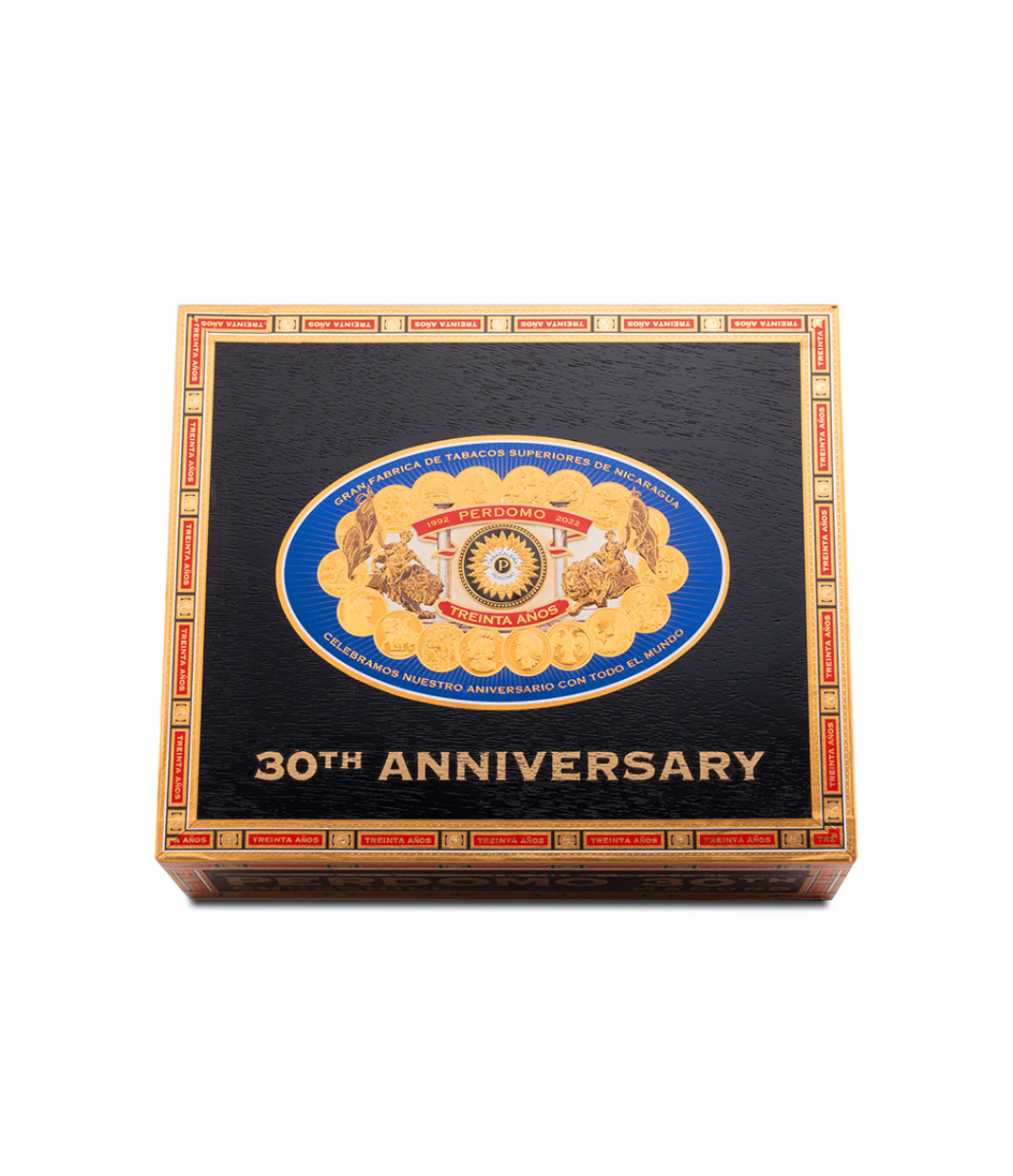 Perdomo 30th Anniversary Maduro Box-Pressed Churchill Cigar Box View 4 from AuCigars, premium Cuban cigar