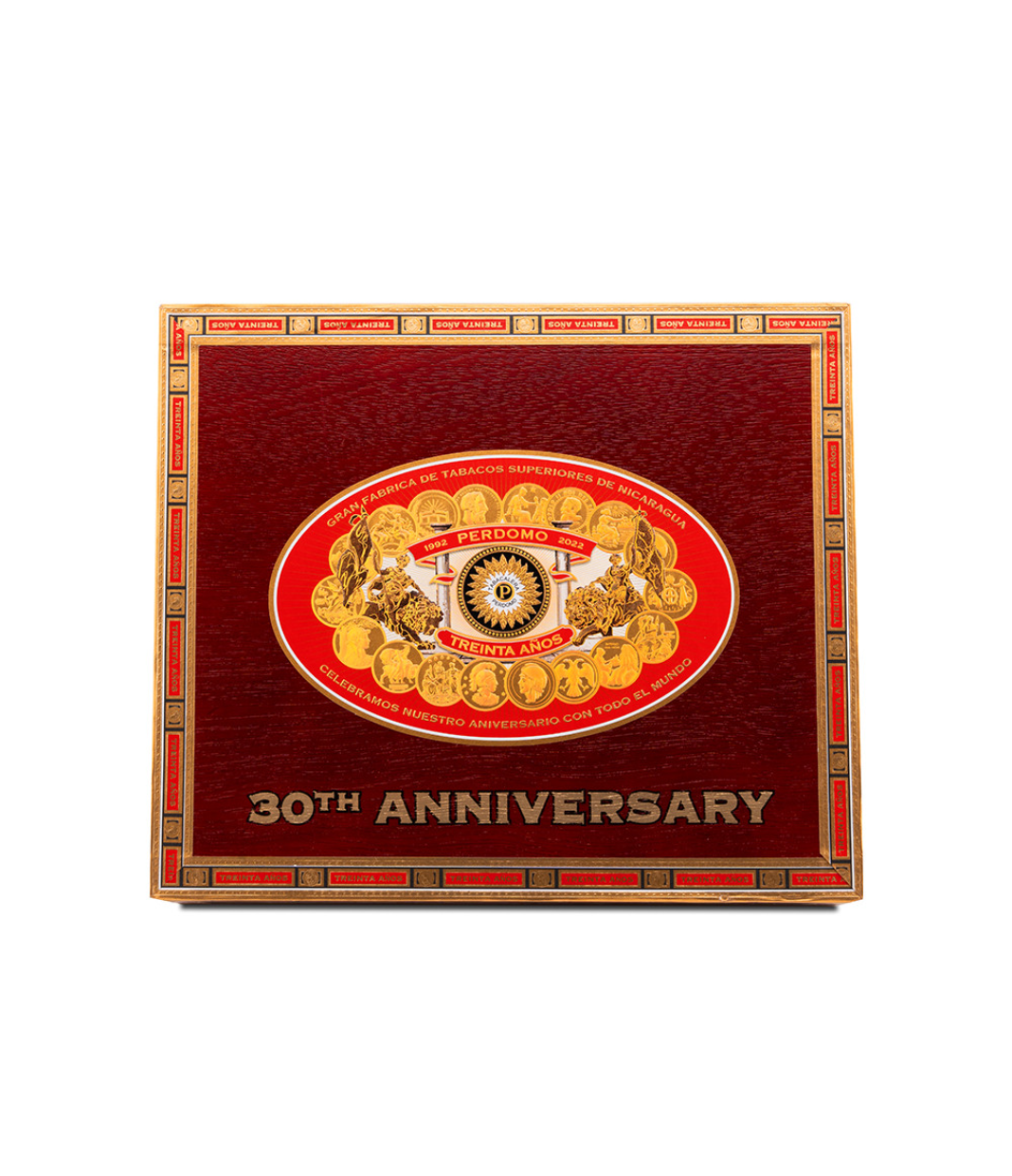 Perdomo 30th Anniversary Sun Grown Box-Pressed Churchill Cigar Box View 4 from AuCigars, premium Cuban cigar