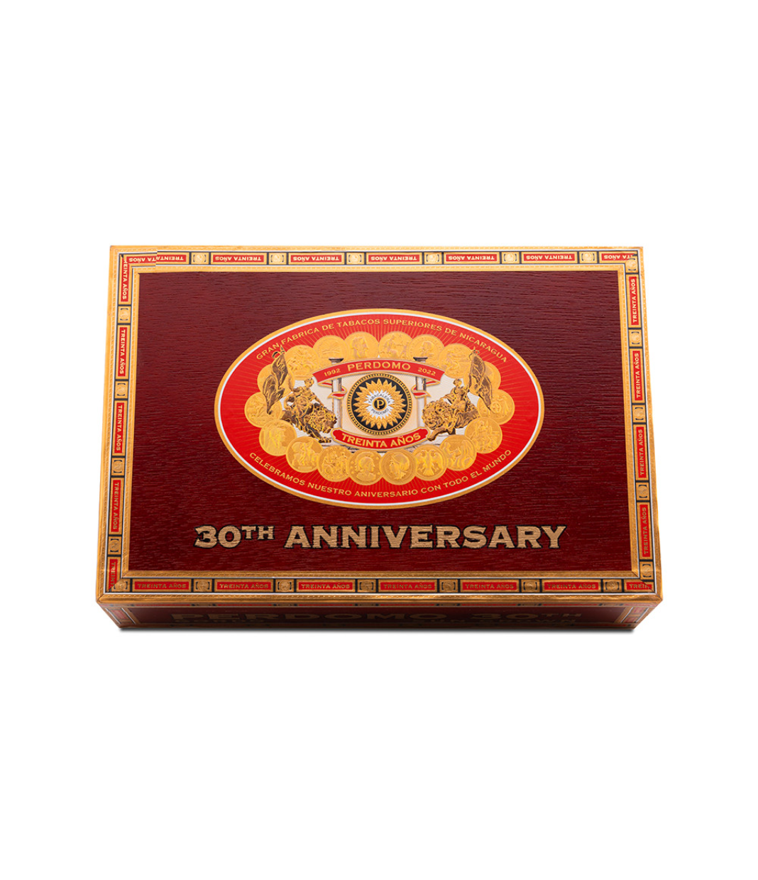 Perdomo 30th Anniversary Sun Grown Box-Pressed Gordo Cigar Box View 4 from AuCigars, premium Cuban cigar