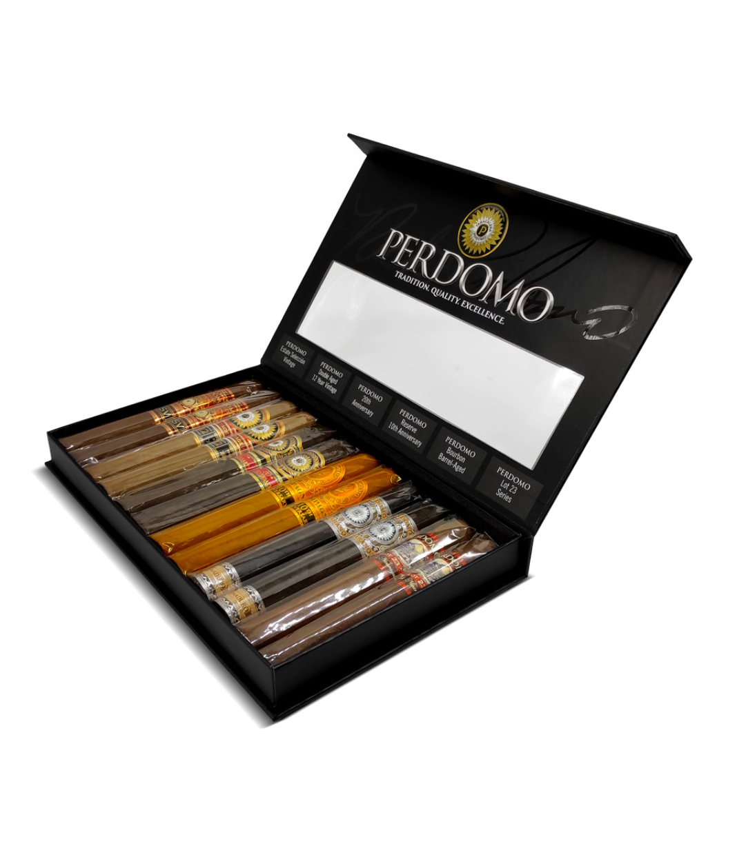 Perdomo Connoisseur Award Winning Collection Sampler Cigar Box View 2 from AuCigars, premium Cuban cigar