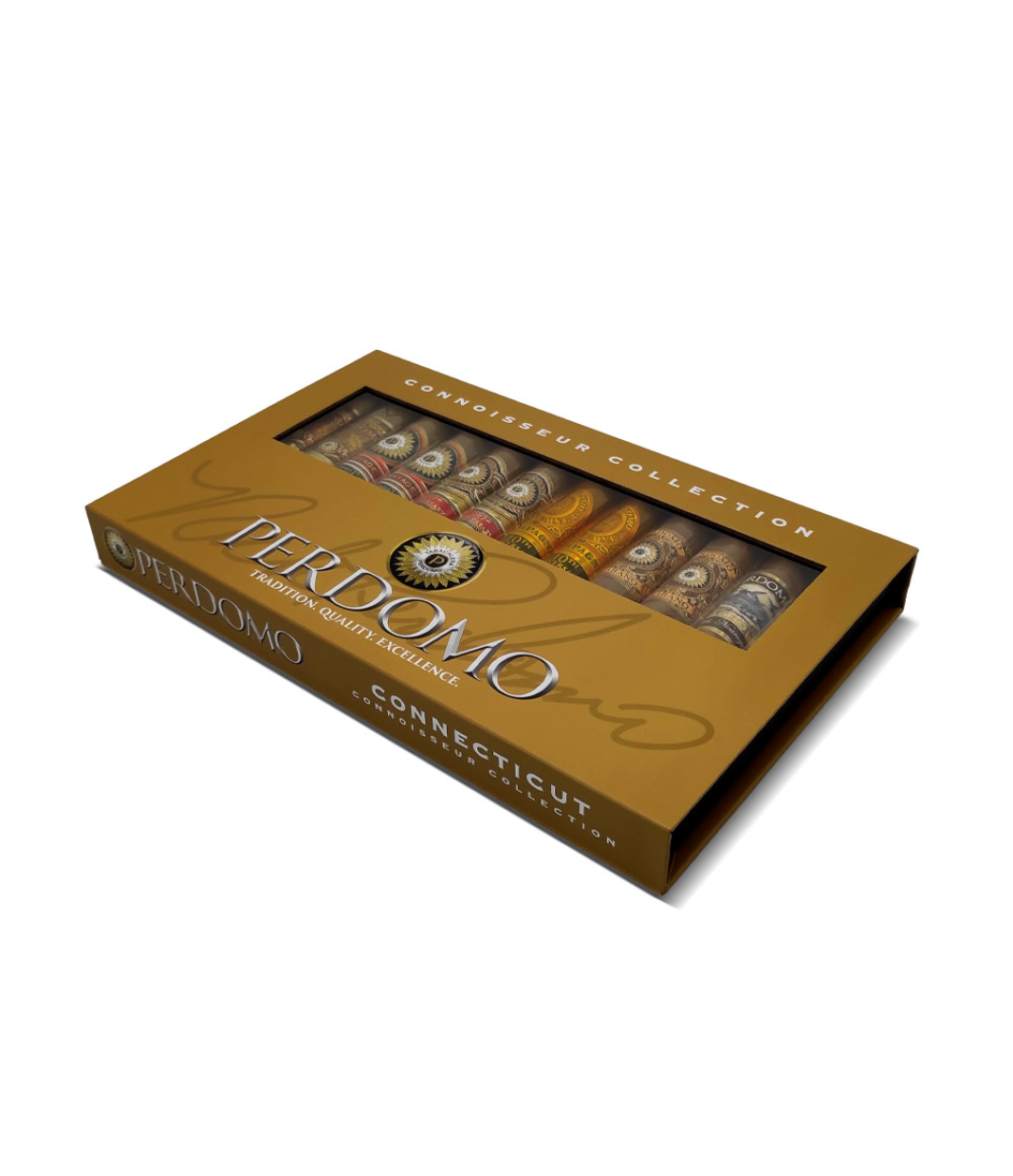 Perdomo Connoisseur Connecticut Collection Sampler Cigar Box View 3 from AuCigars, premium Cuban cigar