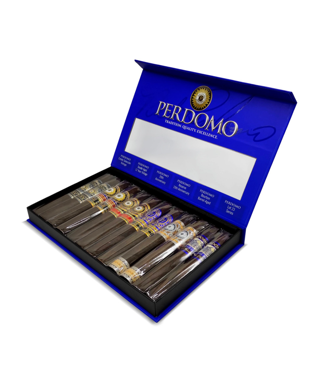 Perdomo Connoisseur Maduro Collection Sampler Cigar Box View 2 from AuCigars, premium Cuban cigar