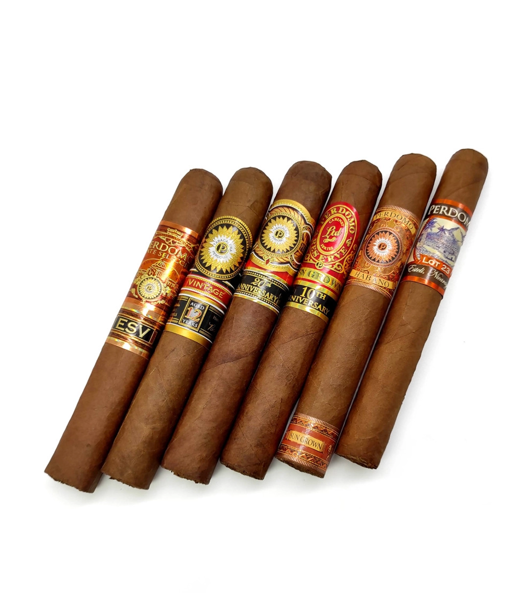 Perdomo Connoisseur Sun Grown Collection Sampler Cigar close-up from AuCigars, premium Cuban cigar