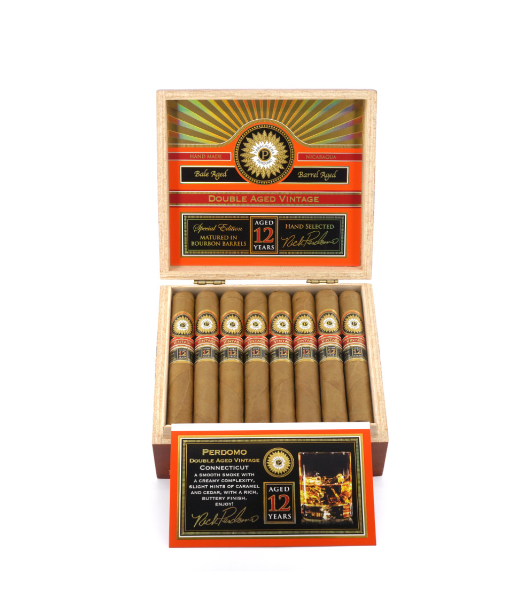 Perdomo Double Aged 12 Year Vintage Connecticut Epicure Cigar Box View 2 from AuCigars, premium Cuban cigar