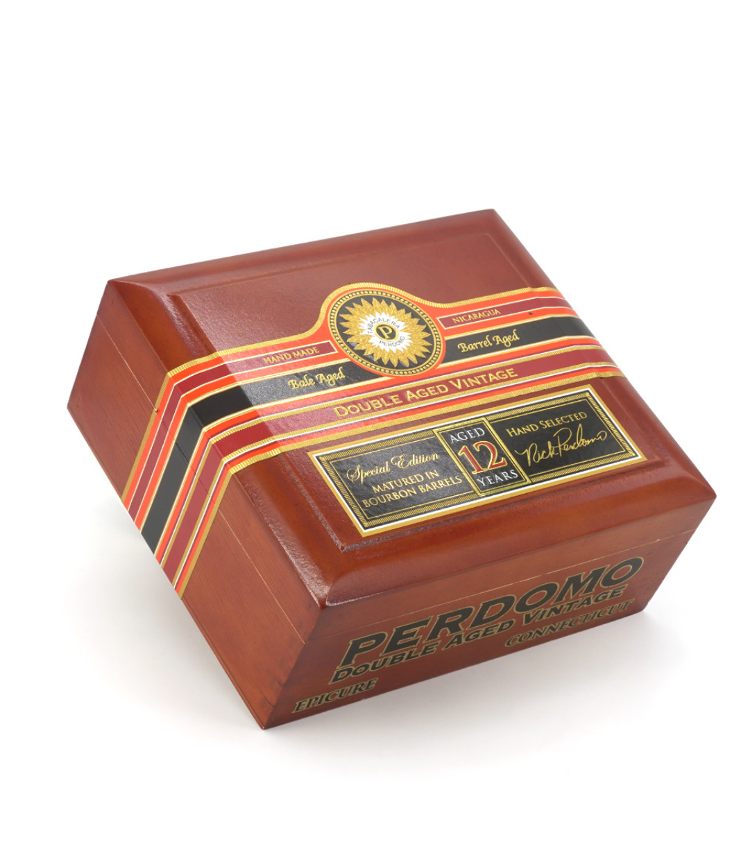 Perdomo Double Aged 12 Year Vintage Connecticut Epicure Cigar Box View 3 from AuCigars, premium Cuban cigar