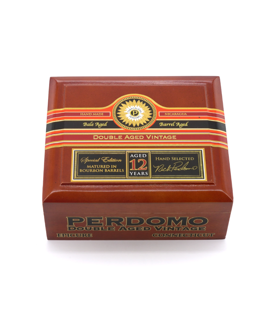 Perdomo Double Aged 12 Year Vintage Connecticut Epicure Cigar Box View 4 from AuCigars, premium Cuban cigar