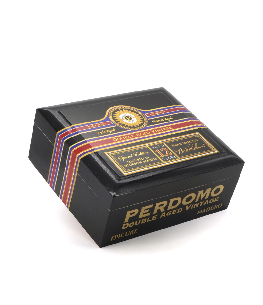 Perdomo Double Aged 12 Year Vintage Maduro Epicure Cigar Box View 3 from AuCigars, premium Cuban cigar