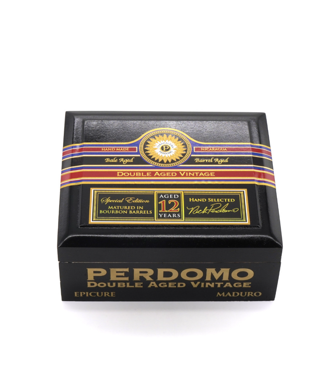 Perdomo Double Aged 12 Year Vintage Maduro Epicure Cigar Box View 4 from AuCigars, premium Cuban cigar