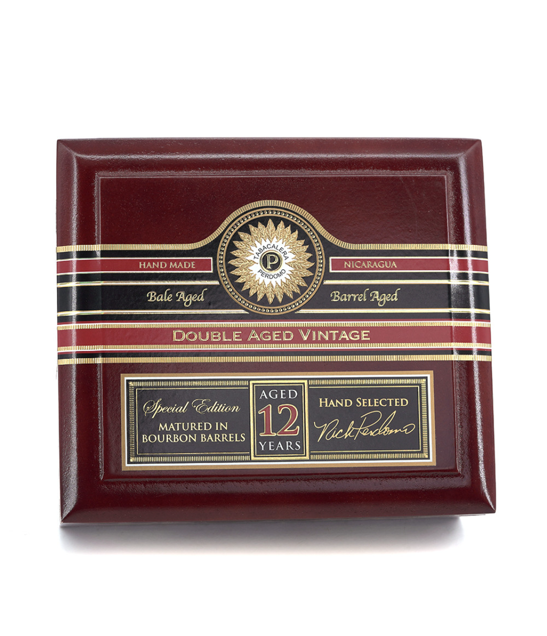 Perdomo Double Aged 12 Year Vintage Sun Grown Churchill Cigar Box View 4 from AuCigars, premium Cuban cigar
