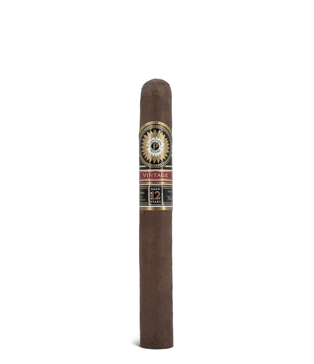 Perdomo Double Aged 12 Year Vintage Sun Grown Churchill Cigar close-up from AuCigars, premium Cuban cigar