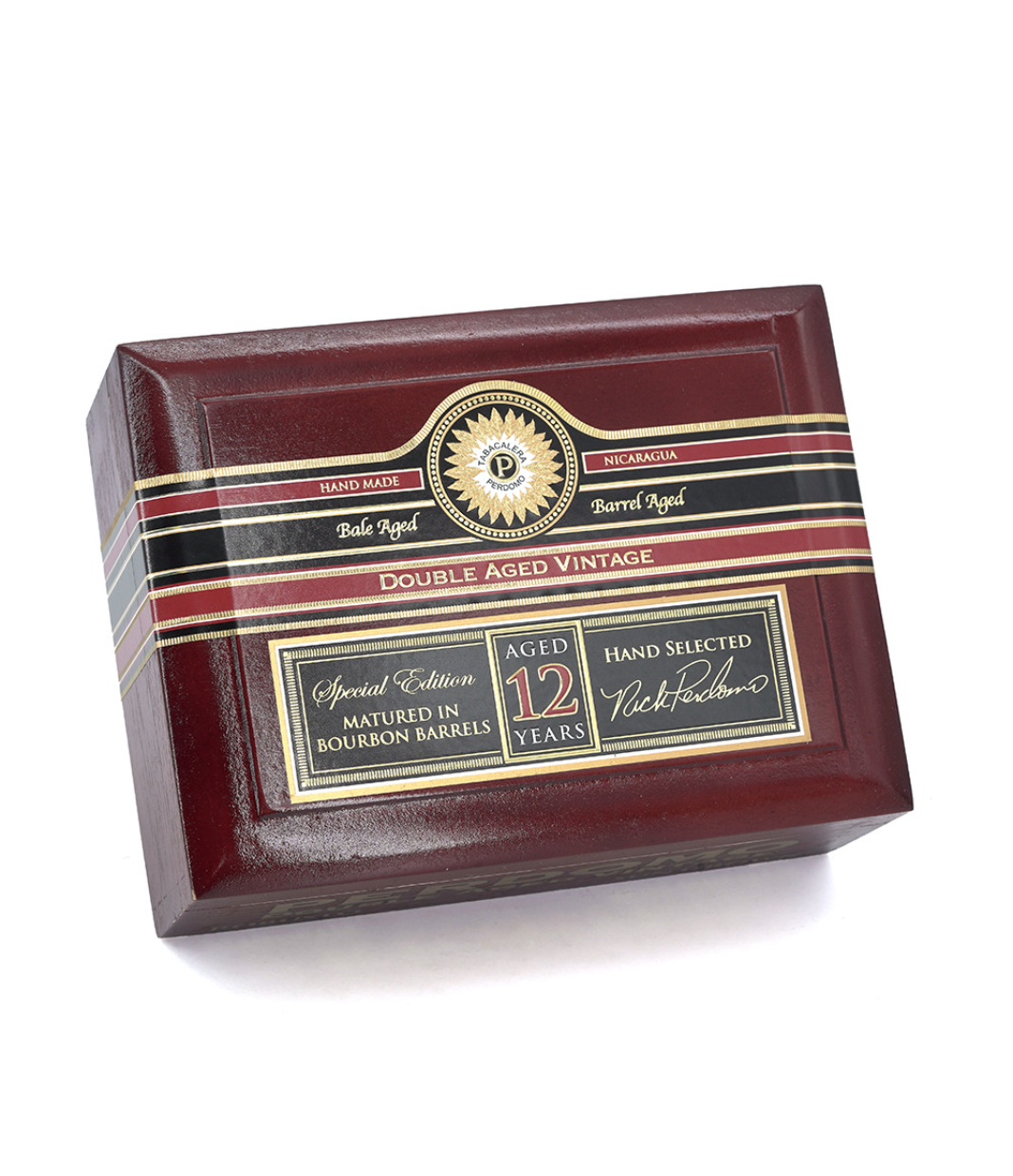 Perdomo Double Aged 12 Year Vintage Sun Grown Robusto Cigar Box View 3 from AuCigars, premium Cuban cigar