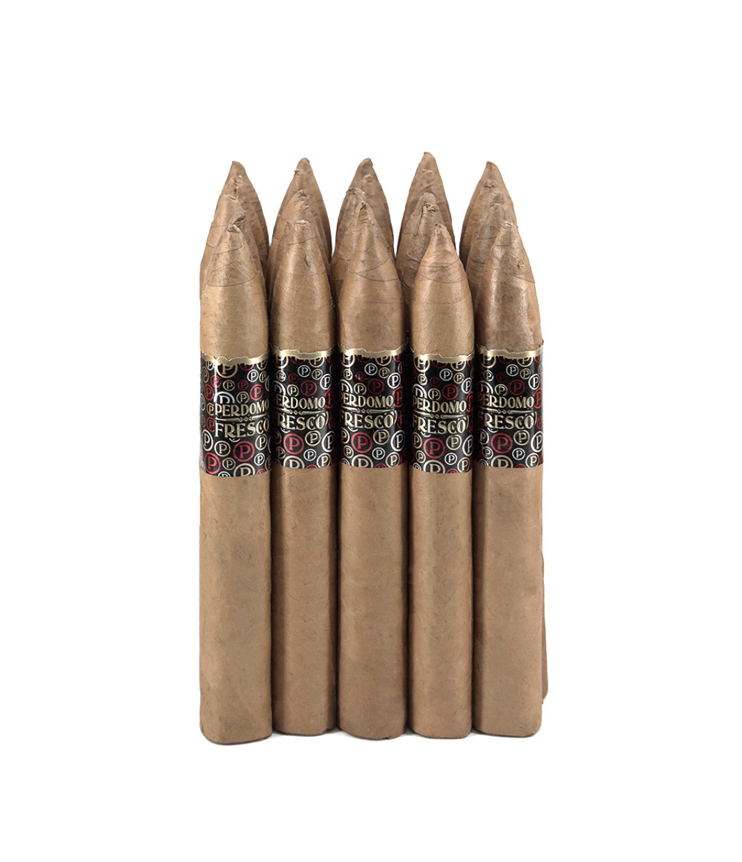 Perdomo Fresco Connecticut Torpedo Cigar Box of 25 close-up from AuCigars, premium Cuban cigar