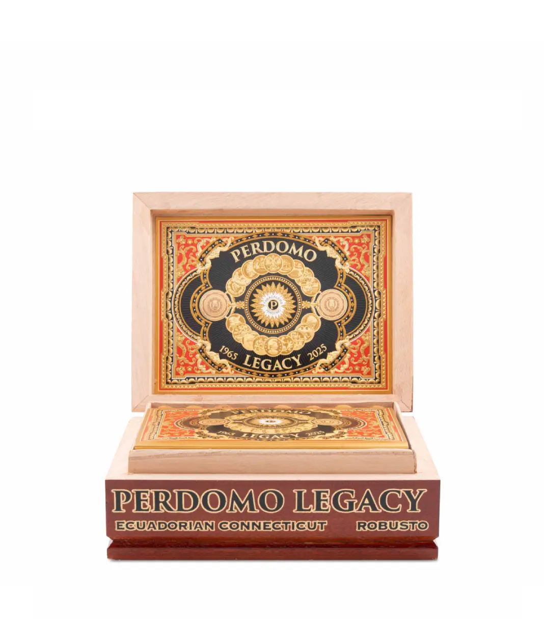 Perdomo Legacy Connecticut Robusto Cigar Box View 3 from AuCigars, premium Cuban cigar