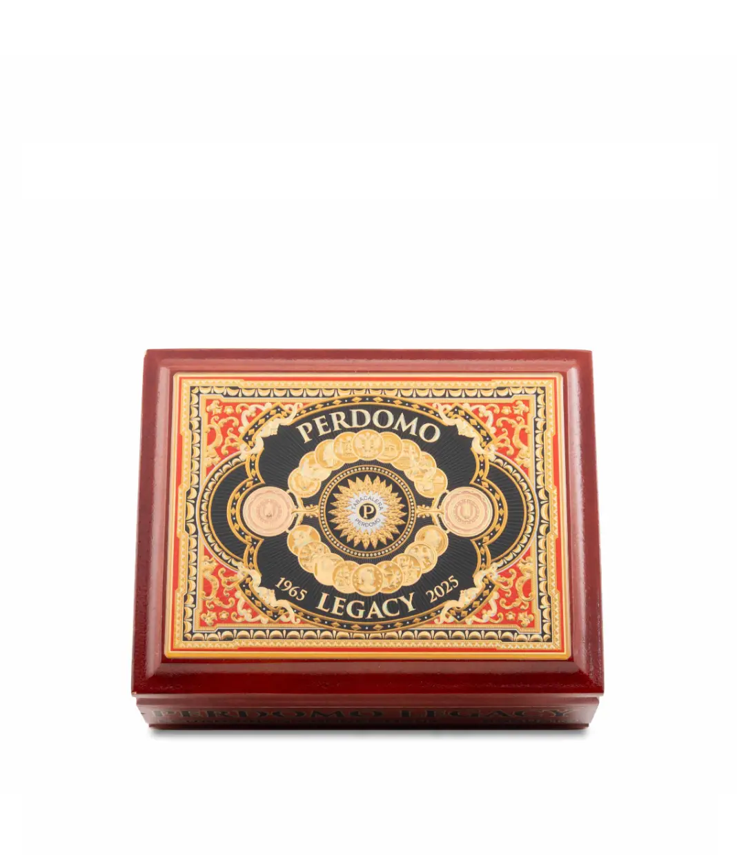 Perdomo Legacy Connecticut Robusto Cigar Box View 4 from AuCigars, premium Cuban cigar