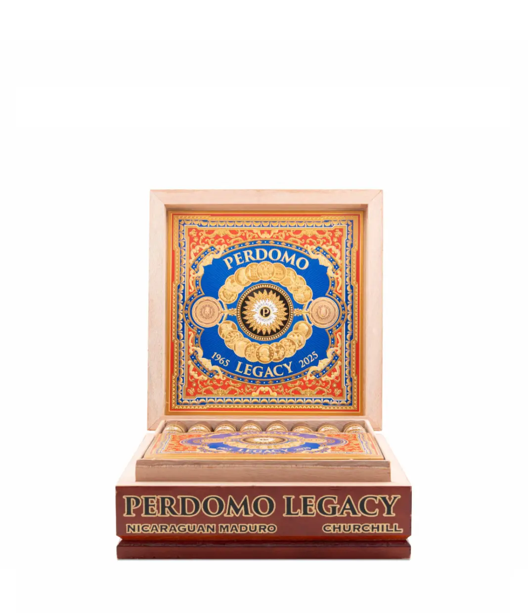 Perdomo Legacy Maduro Churchill Cigar Box View 3 from AuCigars, premium Cuban cigar