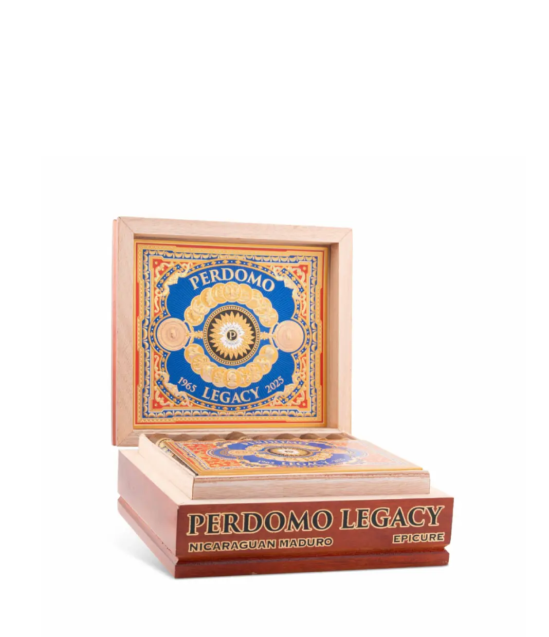 Perdomo Legacy Maduro Epicure Cigar Box of 24 close-up from AuCigars, premium Cuban cigar