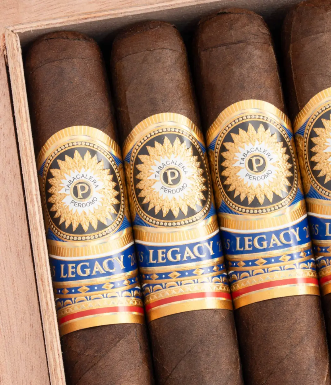 Perdomo Legacy Maduro Robusto Cigar Box View 2 from AuCigars, premium Cuban cigar