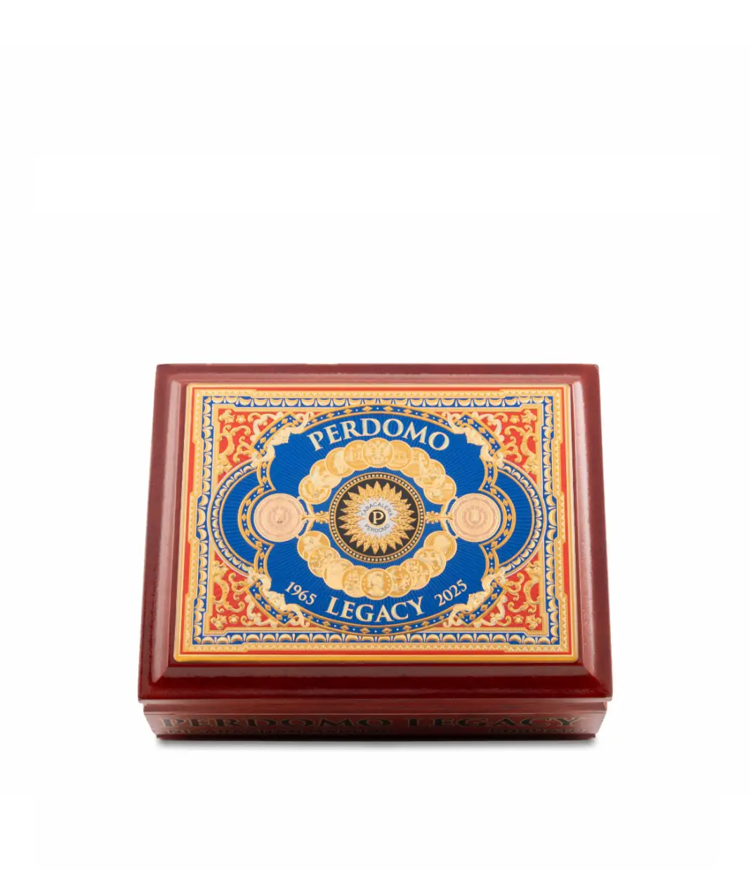 Perdomo Legacy Maduro Robusto Cigar Box View 3 from AuCigars, premium Cuban cigar