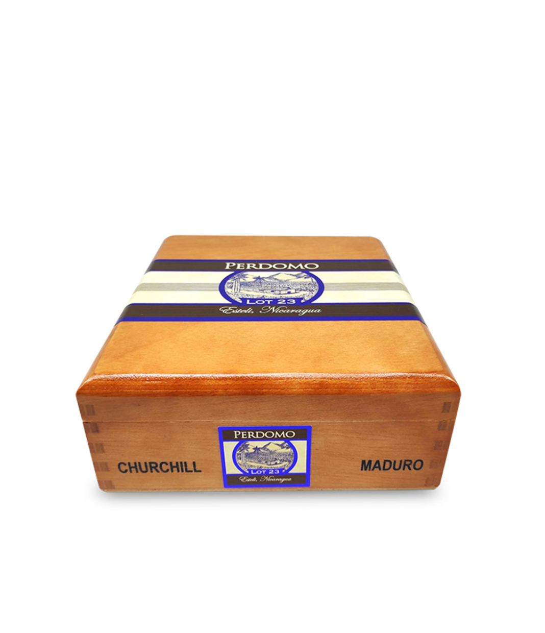 Perdomo Lot 23 Maduro Churchill Cigar Box View 2 from AuCigars, premium Cuban cigar