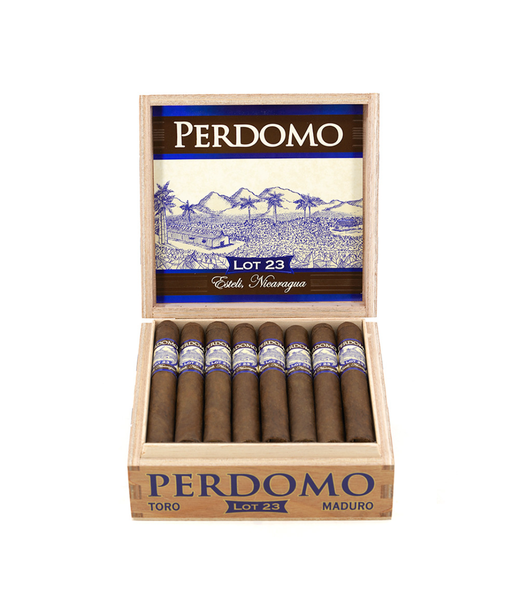 Perdomo Lot 23 Maduro Toro Cigar Box View 2 from AuCigars, premium Cuban cigar