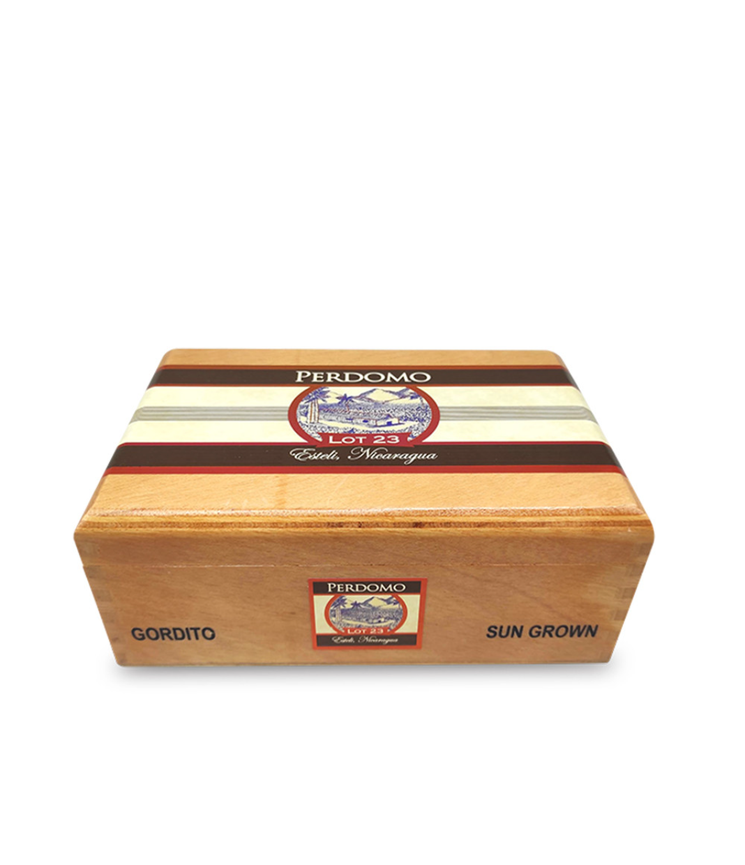 Perdomo Lot 23 Natural Gordito Cigar Box View 2 from AuCigars, premium Cuban cigar