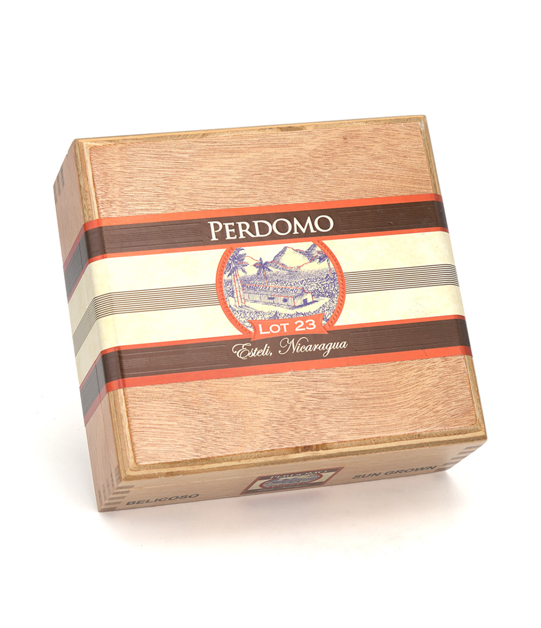 Perdomo Lot 23 Sun Grown Belicoso Cigar Box View 3 from AuCigars, premium Cuban cigar