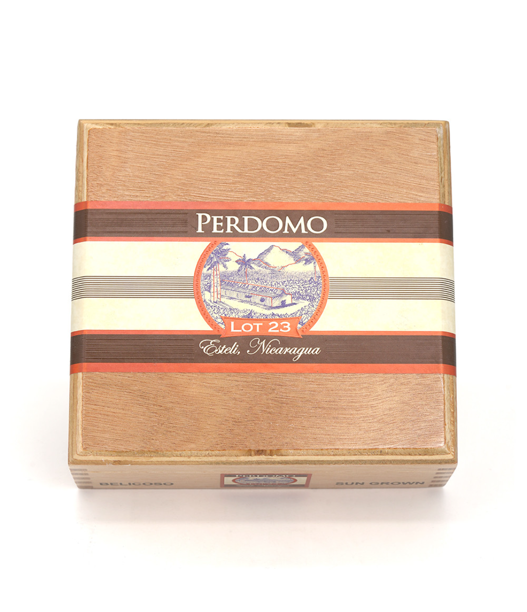 Perdomo Lot 23 Sun Grown Belicoso Cigar Box View 4 from AuCigars, premium Cuban cigar