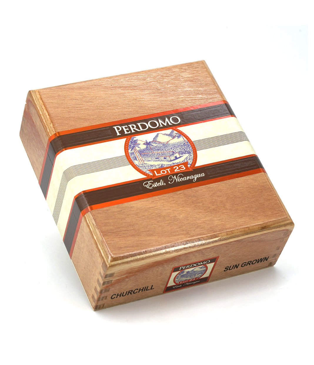 Perdomo Lot 23 Sun Grown Churchill Cigar Box View 3 from AuCigars, premium Cuban cigar