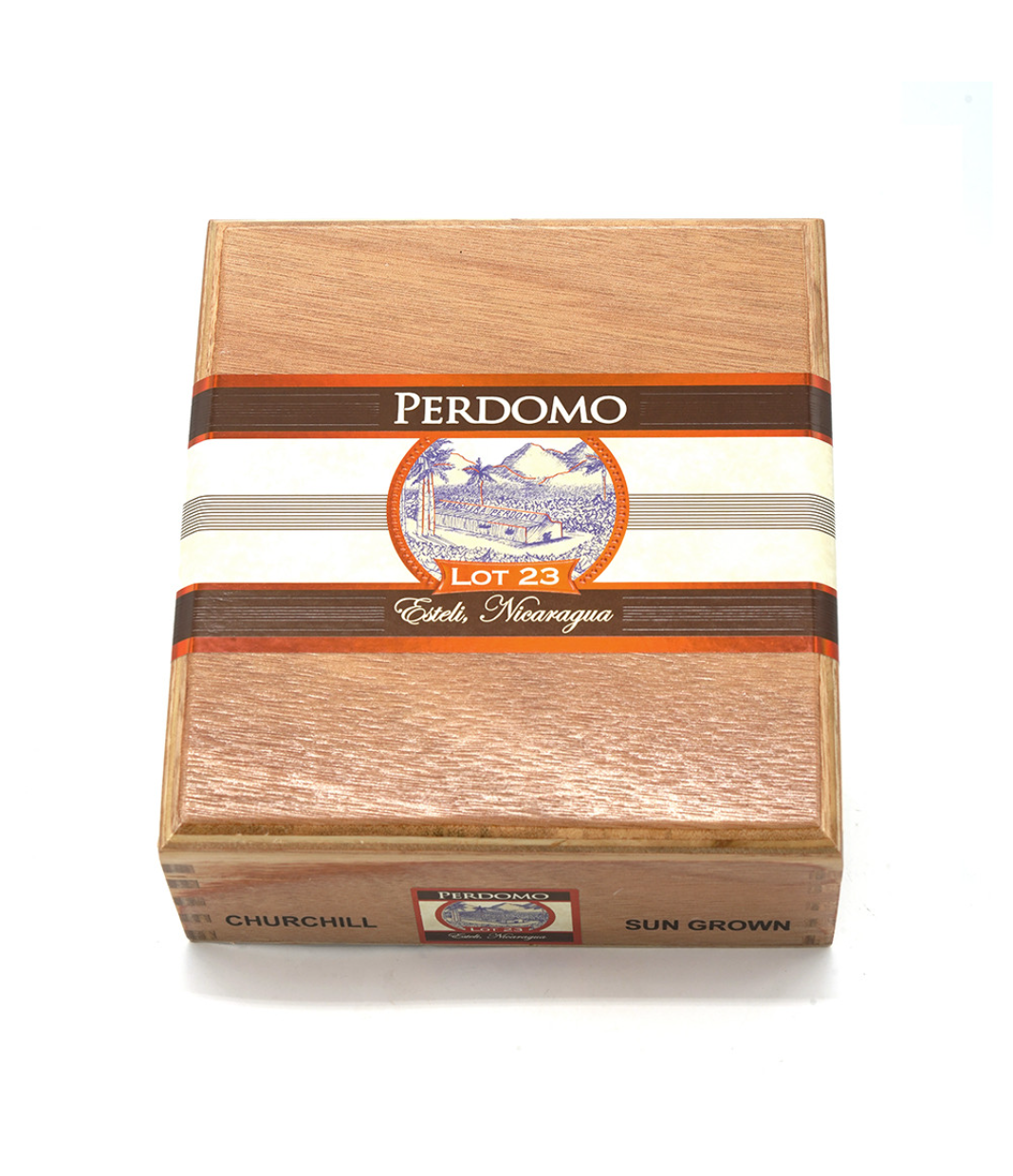 Perdomo Lot 23 Sun Grown Churchill Cigar Box View 4 from AuCigars, premium Cuban cigar